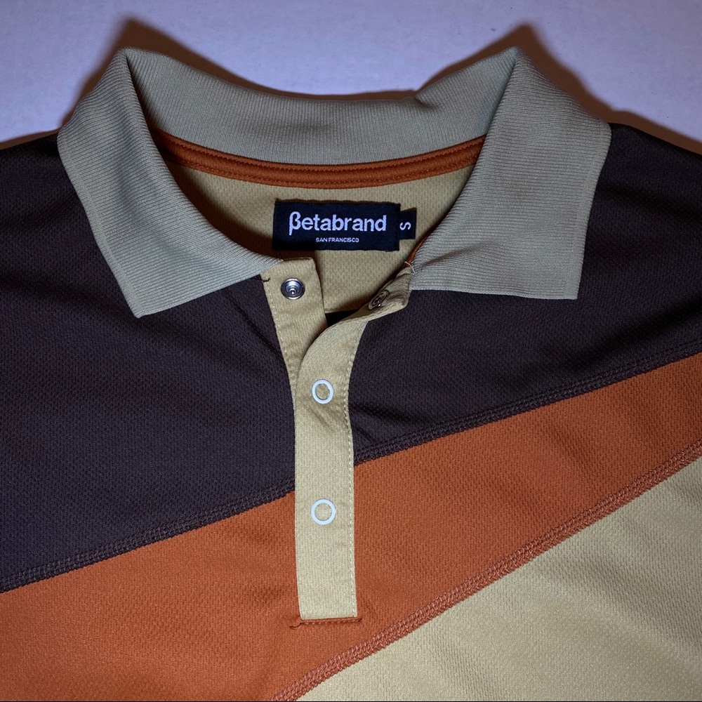 Betabrand Ping-Pong Polo Vintage Brown Small